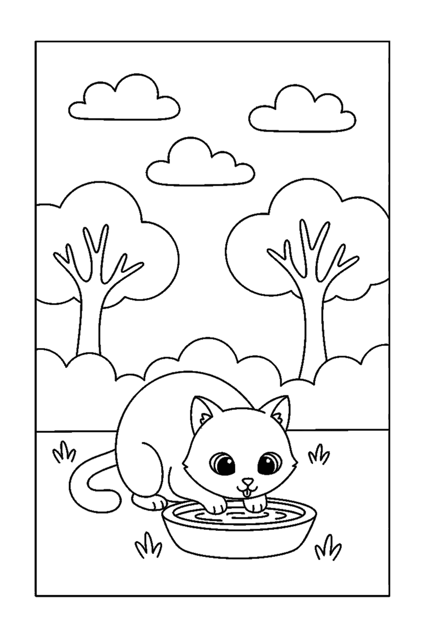 Coloriage à imprimer : Coloriages chat, dessin 12