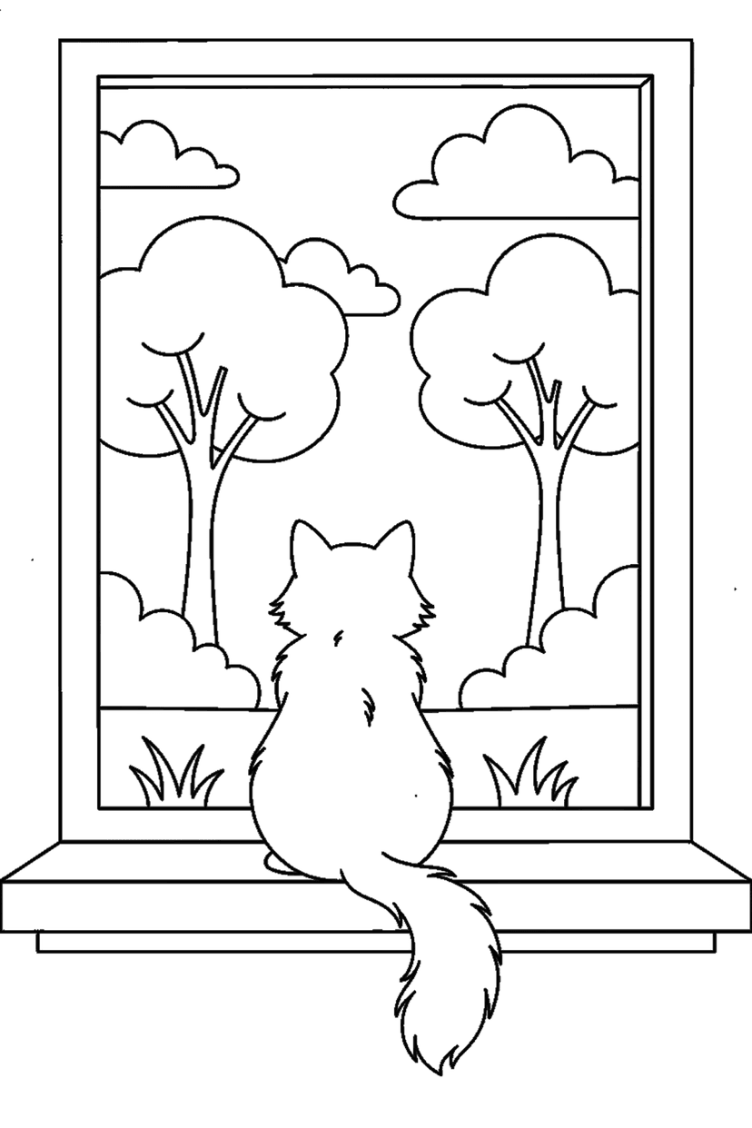 Coloriage à imprimer : Coloriages chat, dessin 4