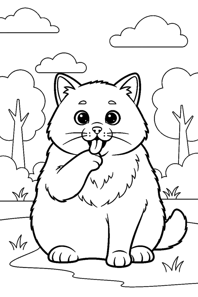 Coloriage à imprimer : Coloriages chat, dessin 7