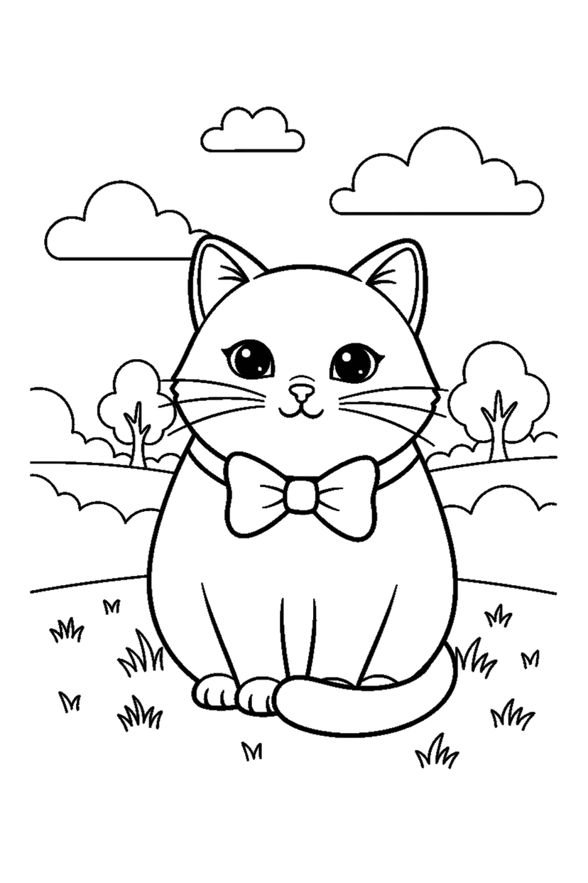 Coloriage à imprimer : Coloriages chat, dessin 9