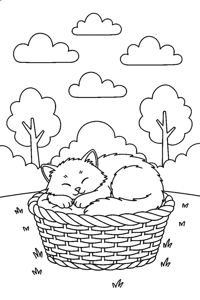 Coloriage à imprimer : Coloriages chat, dessin 1