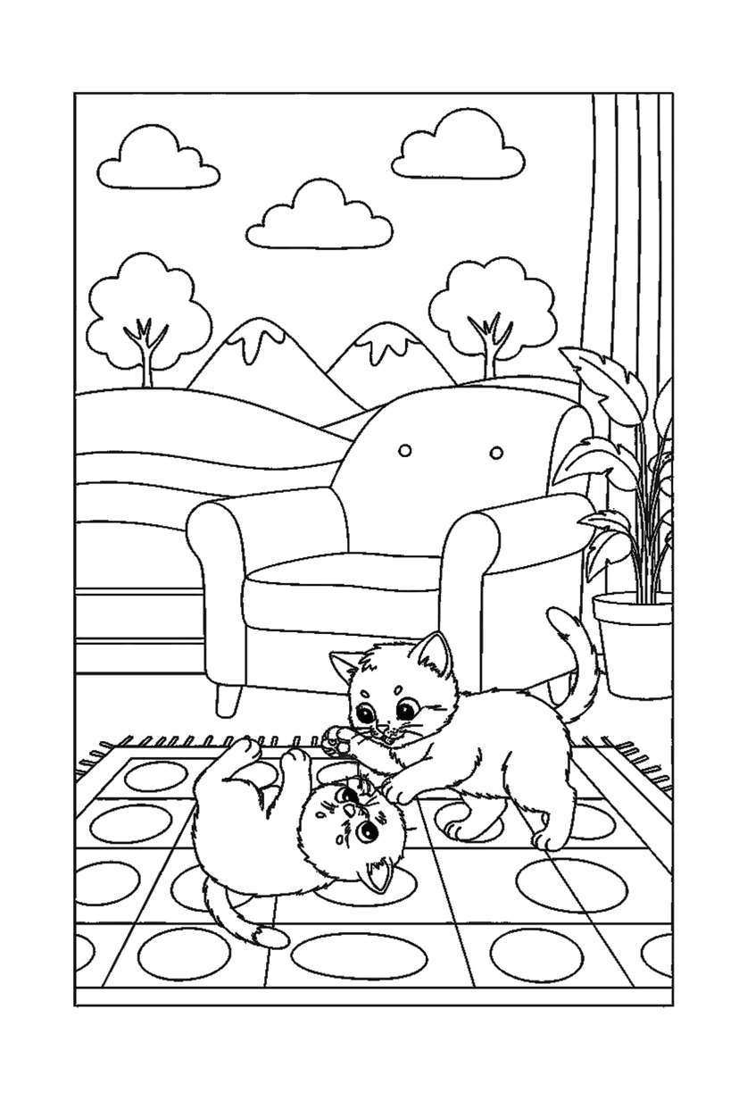 Coloriage à imprimer : Coloriages chat, dessin 8