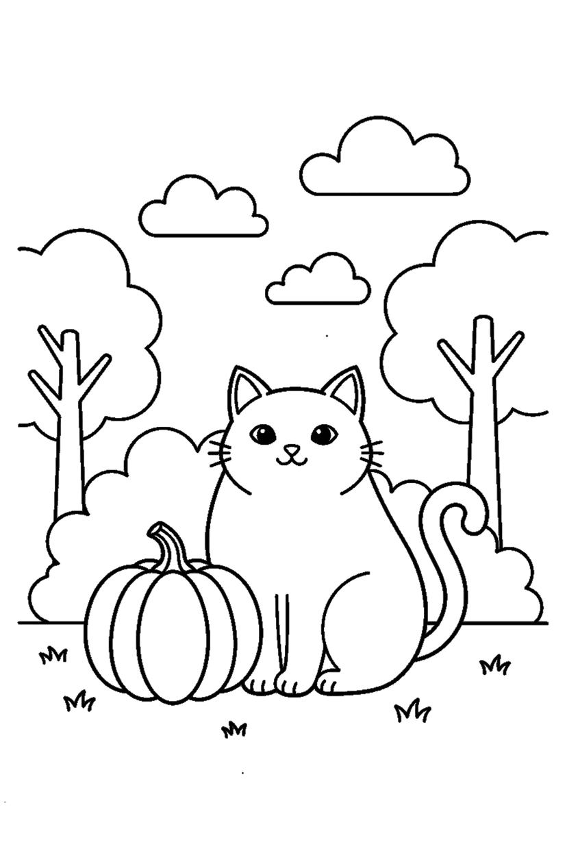 Coloriage à imprimer : Coloriages de citrouilles, dessin 8