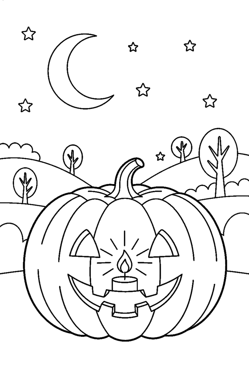 Coloriage à imprimer : Coloriages de citrouilles, dessin 3