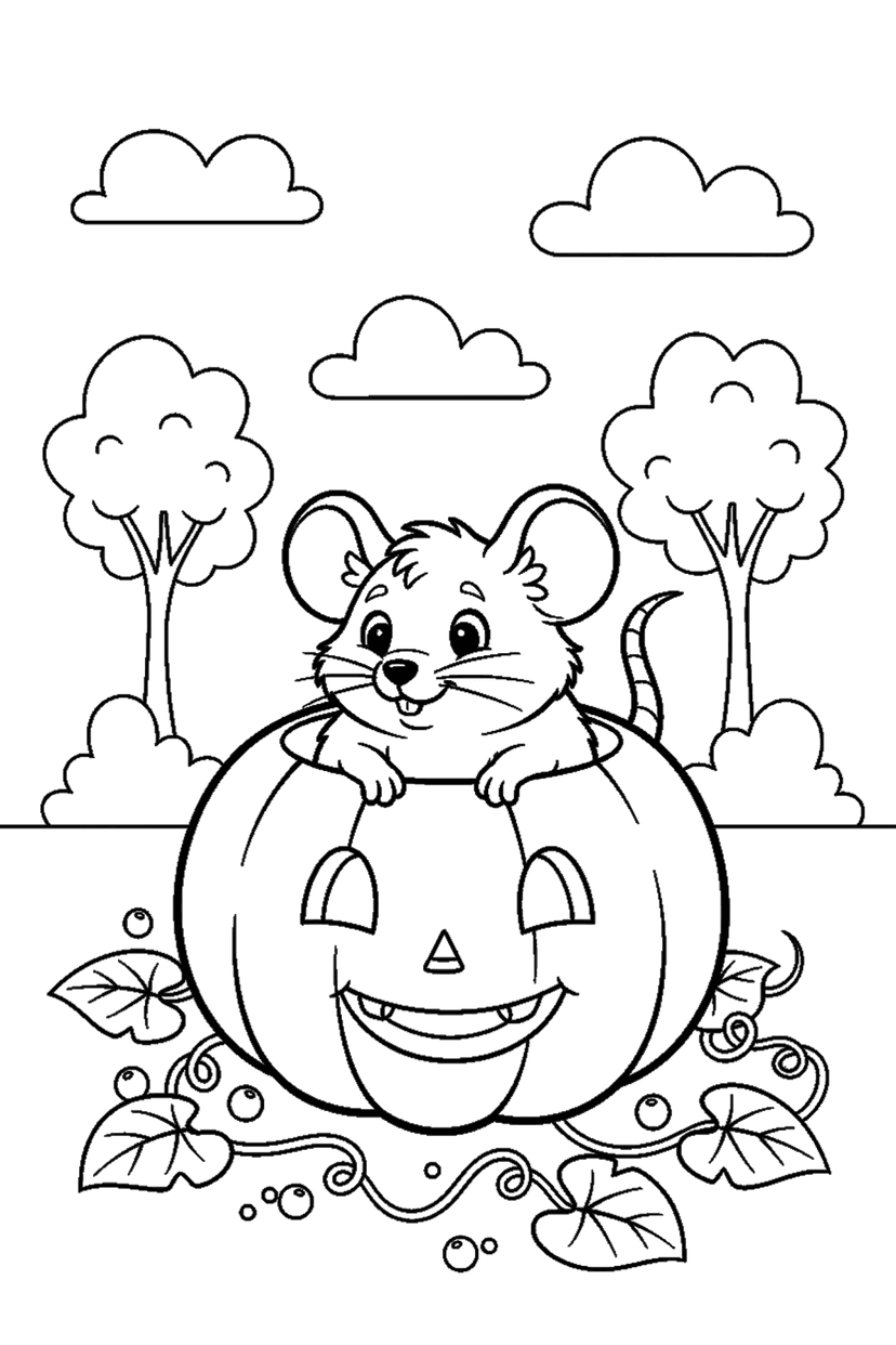 Coloriage à imprimer : Coloriages de citrouilles, dessin 13