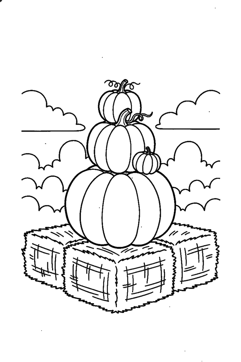Coloriage à imprimer : Coloriages de citrouilles, dessin 12
