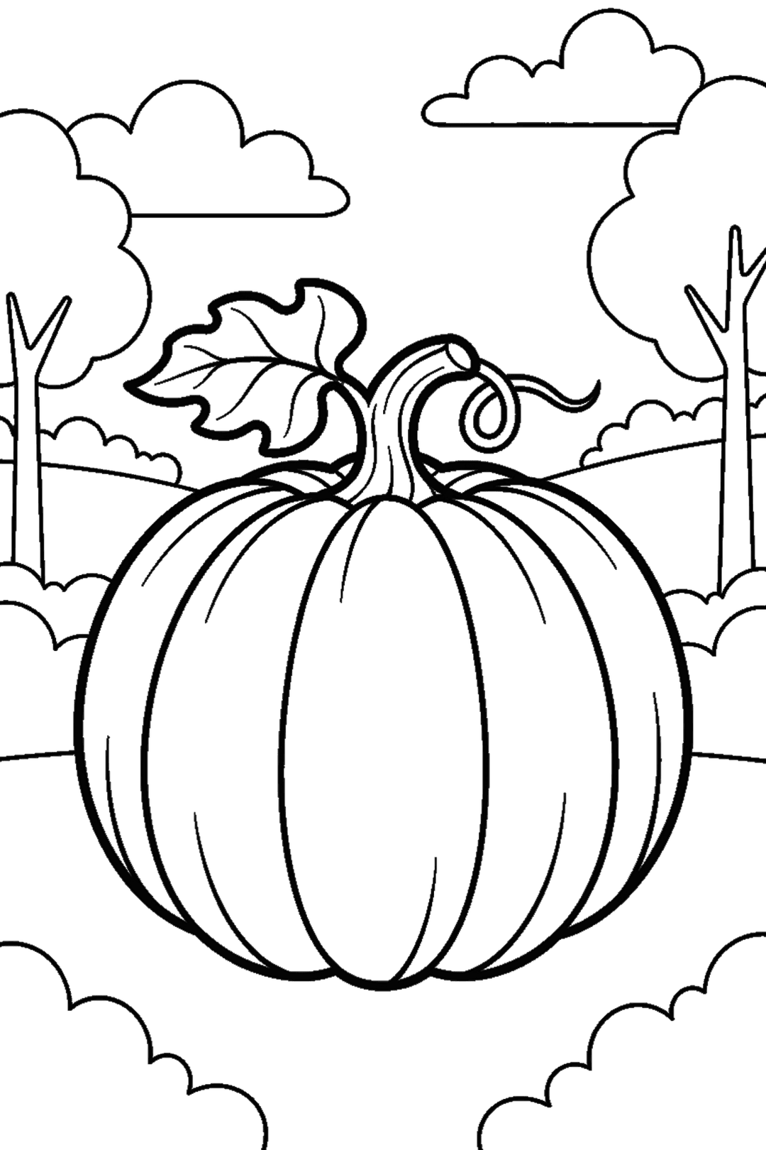Coloriage à imprimer : Coloriages de citrouilles, dessin 1