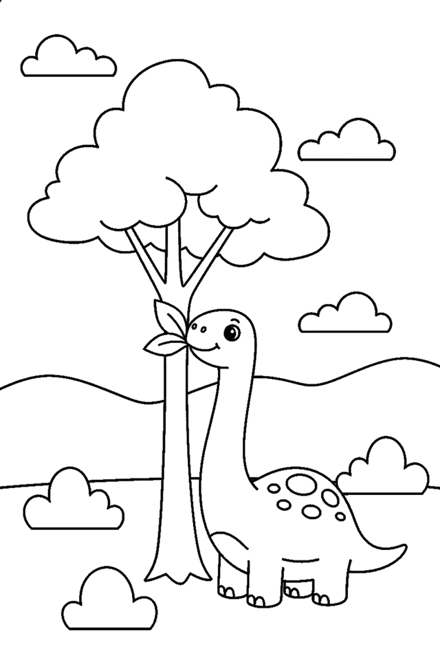 Coloriage à imprimer : Coloriages dinosaure, dessin 1
