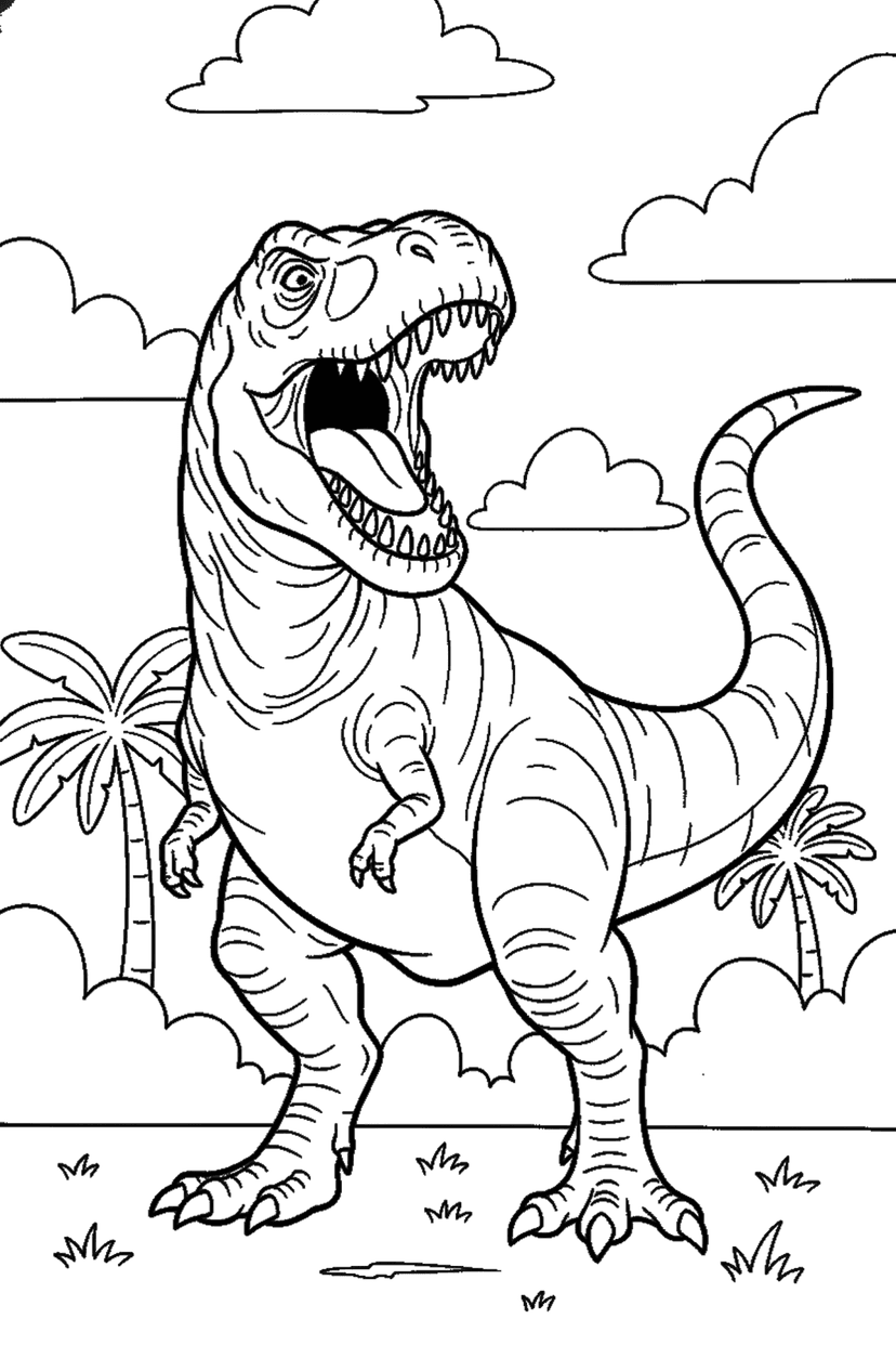 Coloriage à imprimer : Coloriages dinosaure, dessin 2