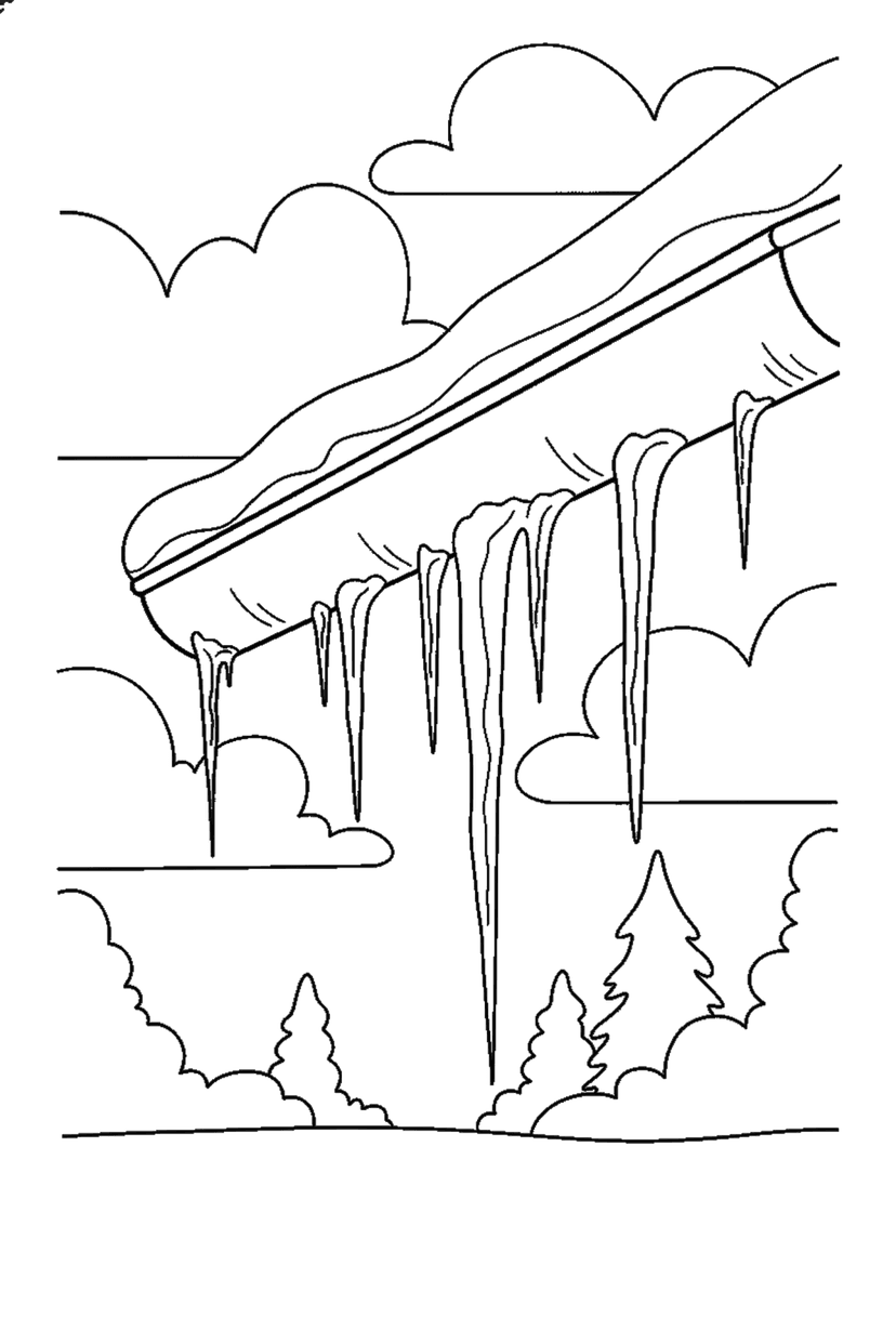 Coloriage à imprimer : Stalactites de glace