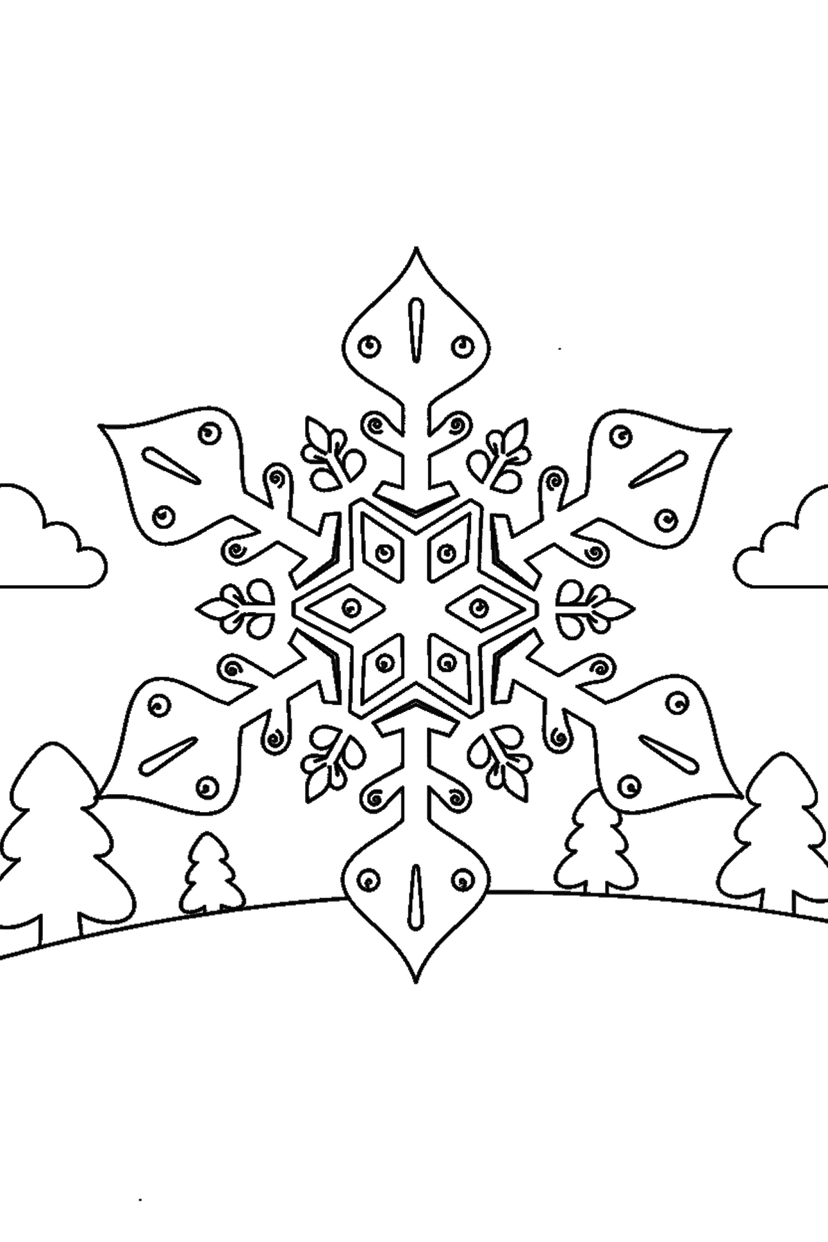 Coloriage à imprimer : Grand flocon de neige