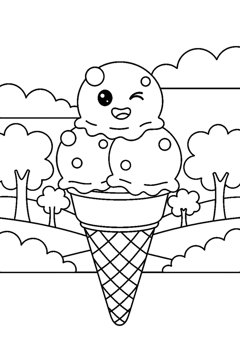 Coloriage à imprimer : Coloriages kawaii, dessin 12
