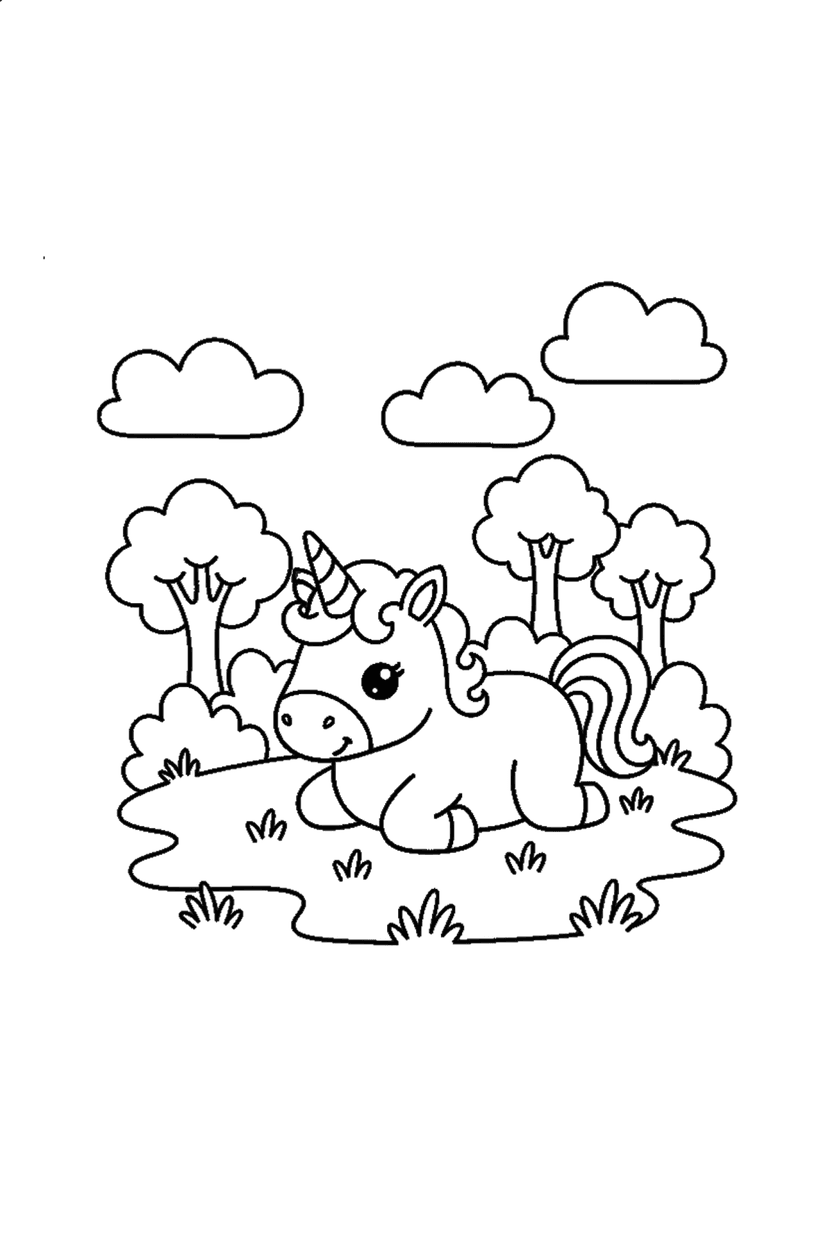 Coloriage à imprimer : Coloriages licorne, dessin 4
