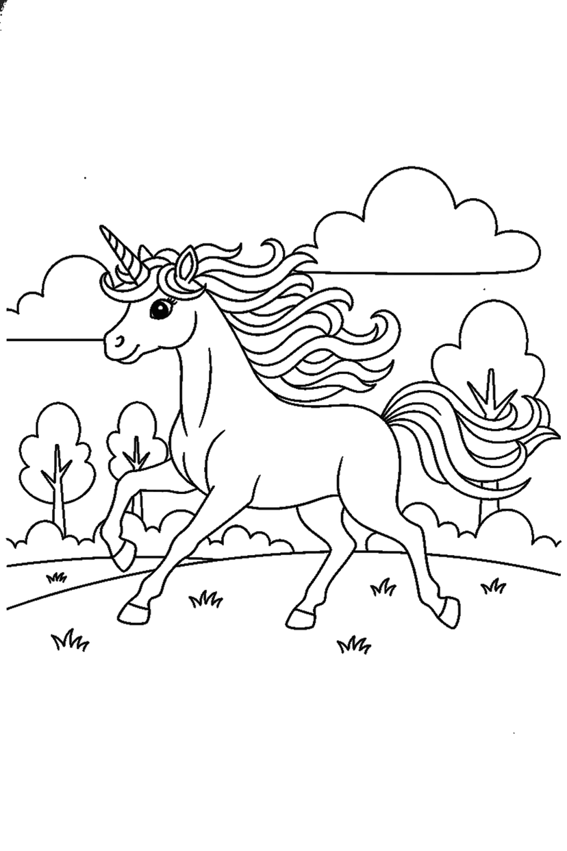 Coloriage à imprimer : Coloriages licorne, dessin 3