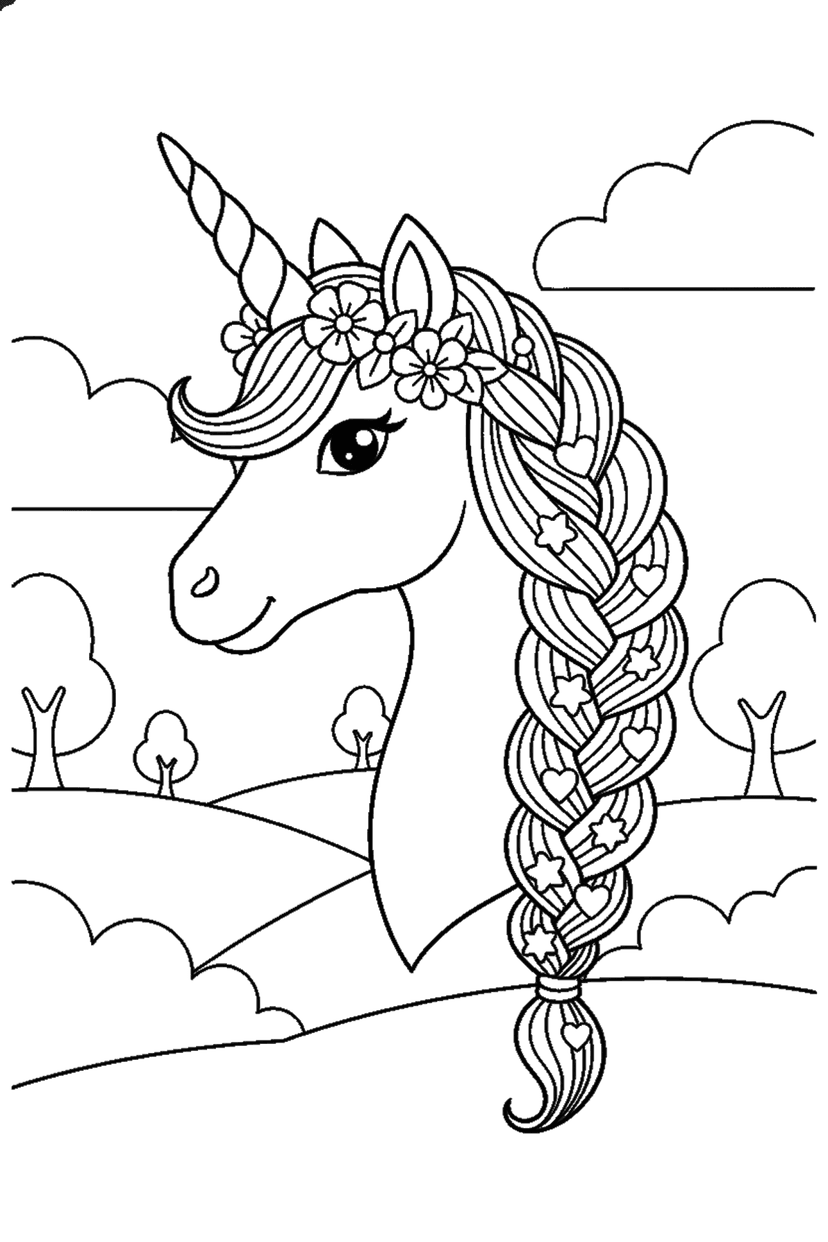 Coloriage à imprimer : Coloriages licorne, dessin 2