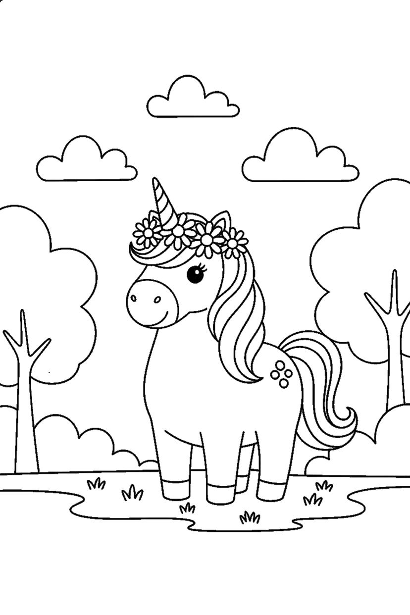 Coloriage à imprimer : Coloriages licorne, dessin 7