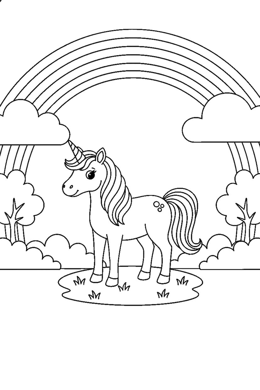 Coloriage à imprimer : Coloriages licorne, dessin 5