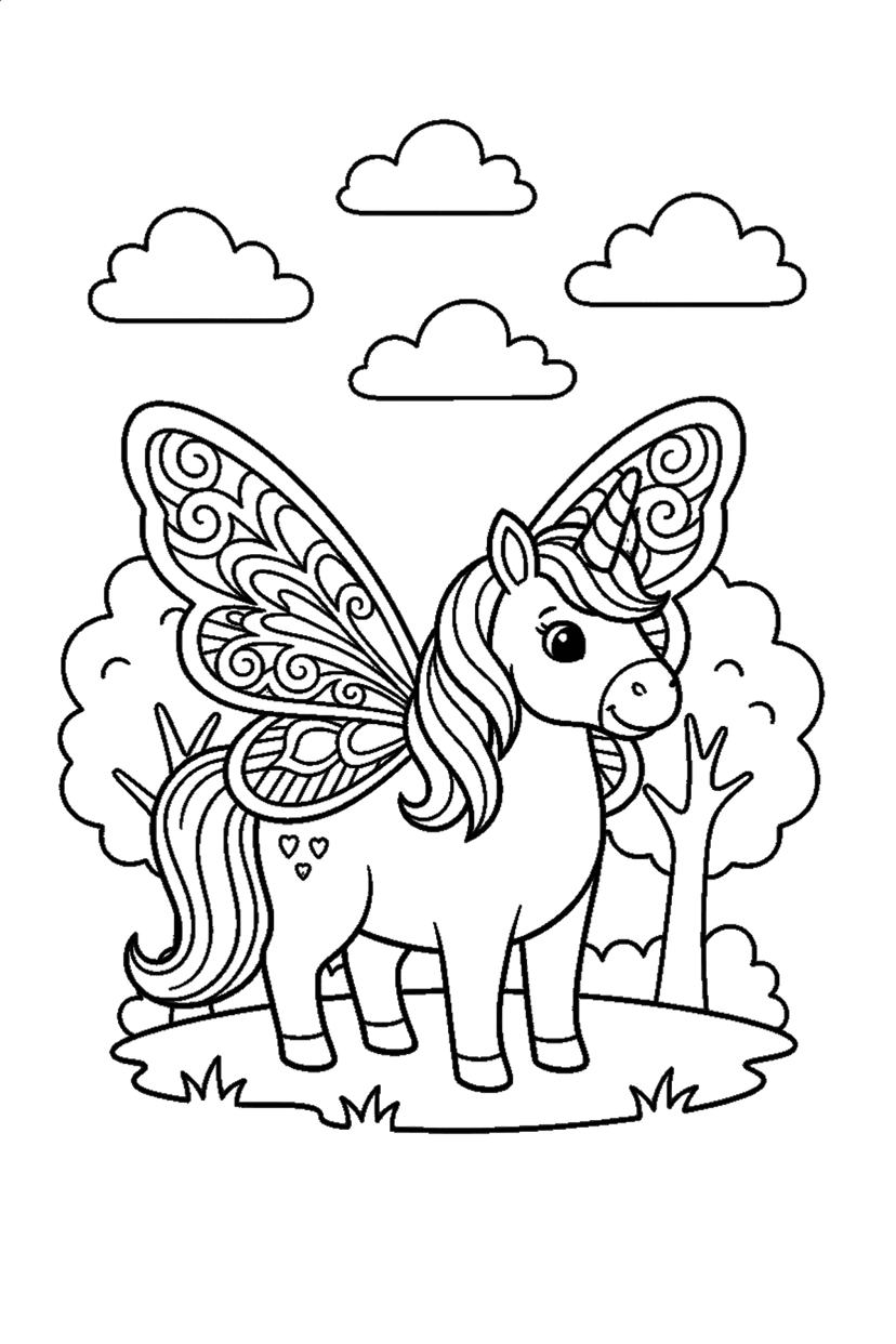 Coloriage à imprimer : Coloriages licorne, dessin 8