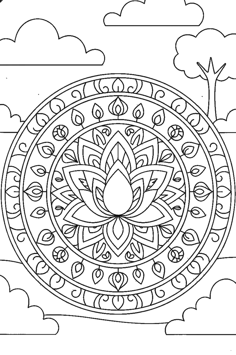 Coloriage à imprimer : Coloriages mandala, dessin 9