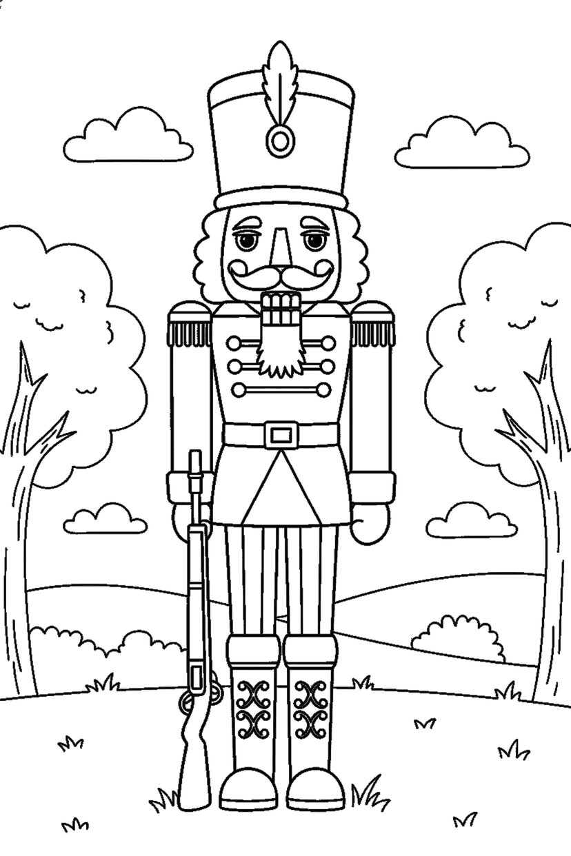 Coloriage à imprimer : Soldat casse-noisette