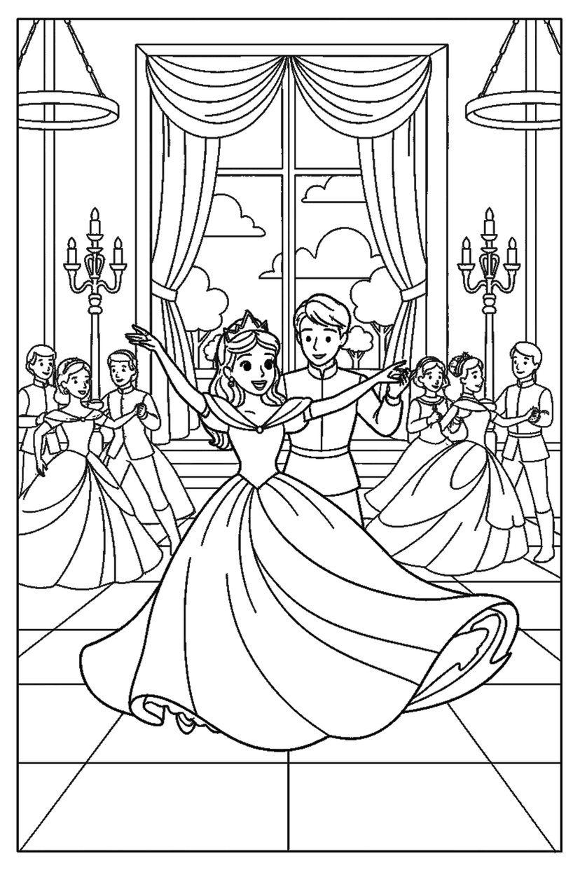Coloriage à imprimer : Coloriages princesse, dessin 6