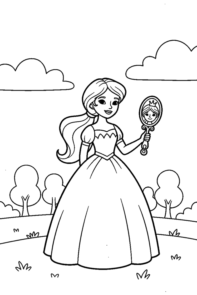 Coloriage à imprimer : Coloriages princesse, dessin 4