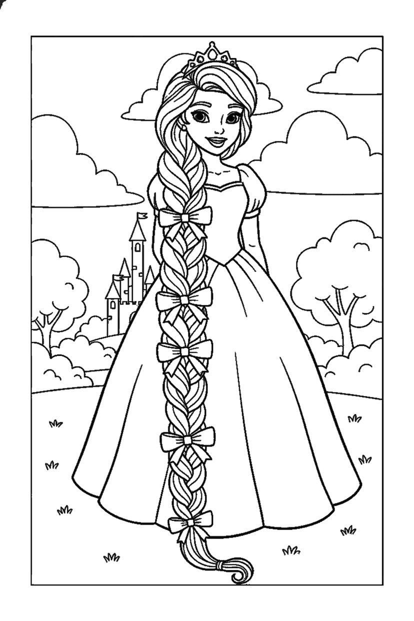 Coloriage à imprimer : Coloriages princesse, dessin 9