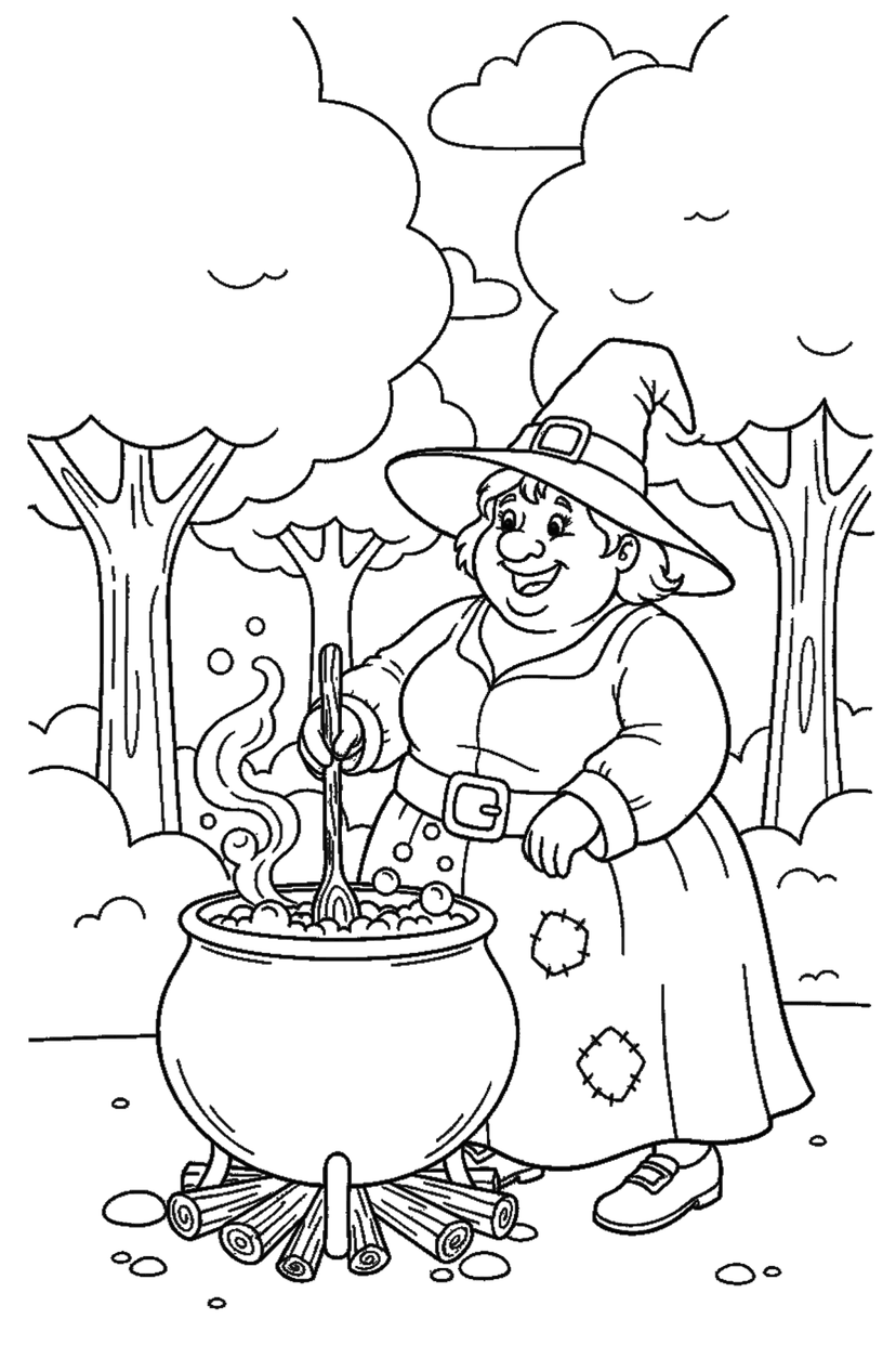 Coloriage à imprimer : Coloriages de sorcières, dessin 2